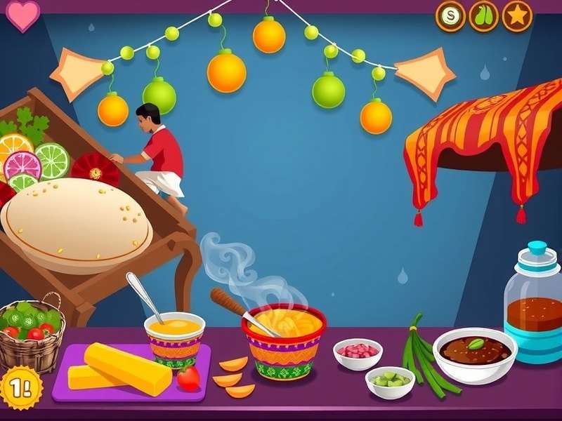 Chaat Delight Indian Market Scene